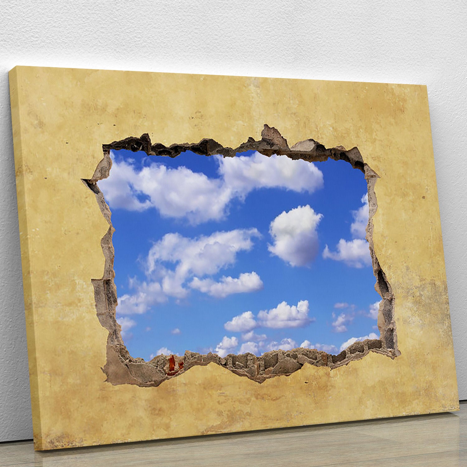 A Hole in a Wall with Blue Sky Canvas Print or Poster - Canvas Art Rocks - 1
