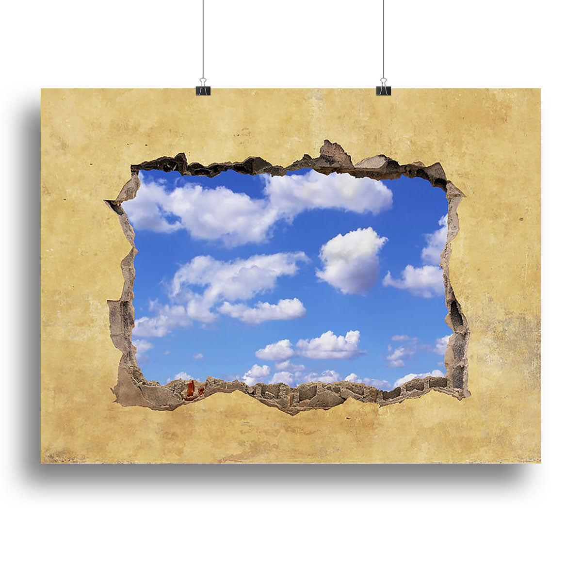 A Hole in a Wall with Blue Sky Canvas Print or Poster - Canvas Art Rocks - 2