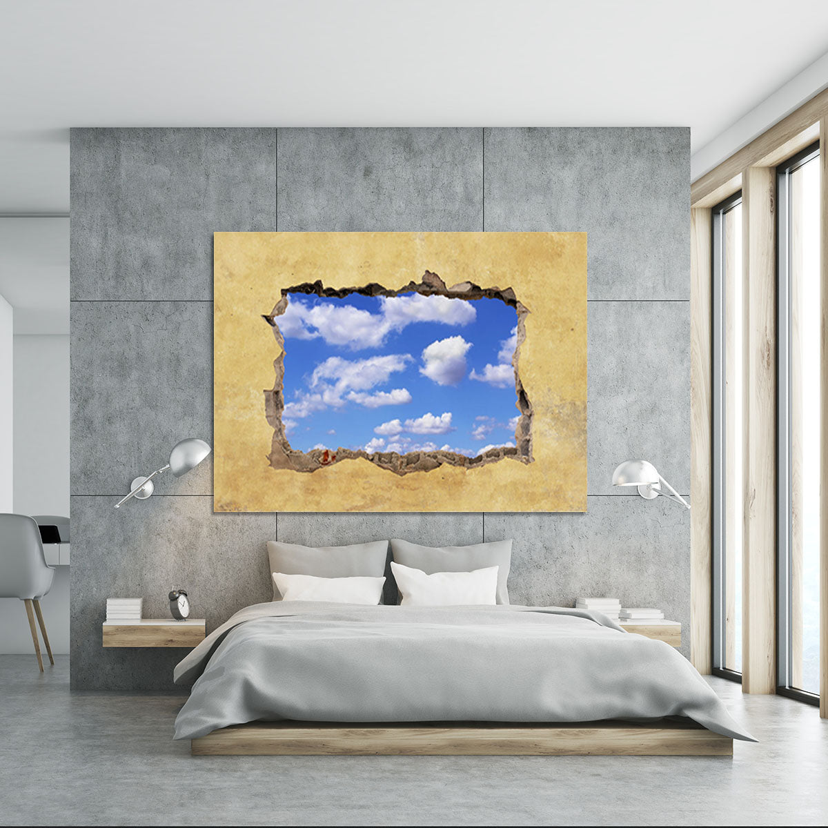 A Hole in a Wall with Blue Sky Canvas Print or Poster - Canvas Art Rocks - 5