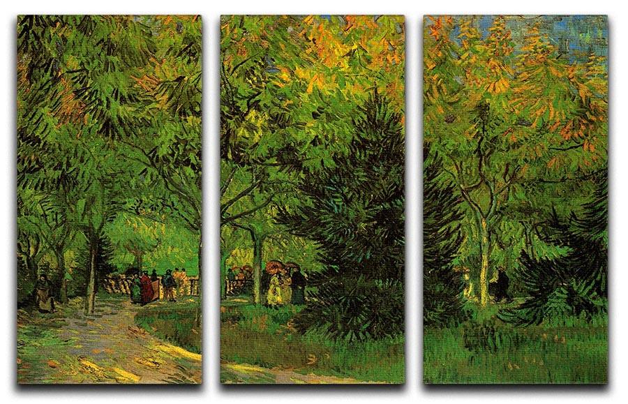A Lane in the Public Garden at Arles by Van Gogh 3 Split Panel Canvas Print - Canvas Art Rocks - 4