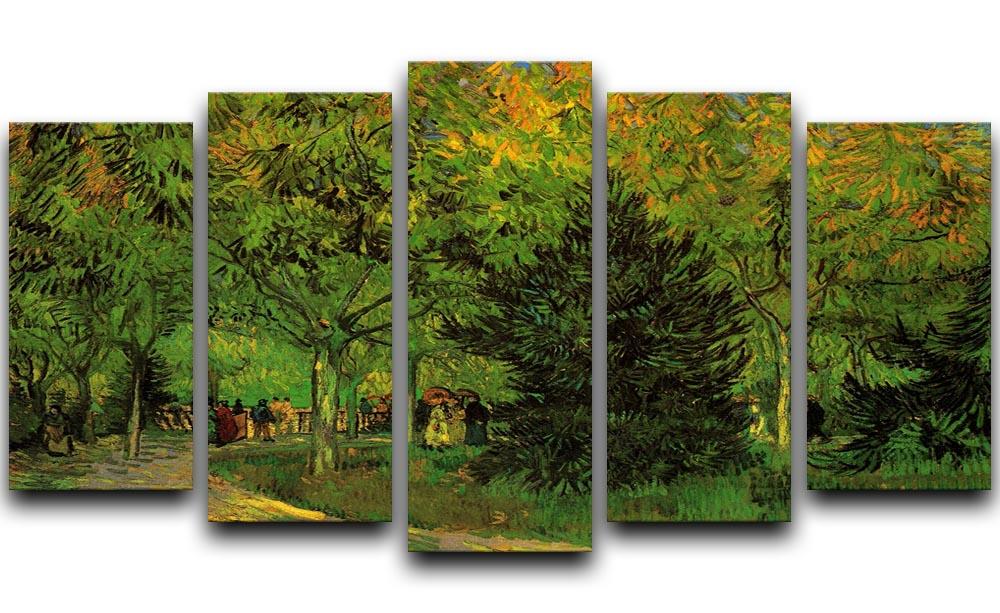 A Lane in the Public Garden at Arles by Van Gogh 5 Split Panel Canvas  - Canvas Art Rocks - 1