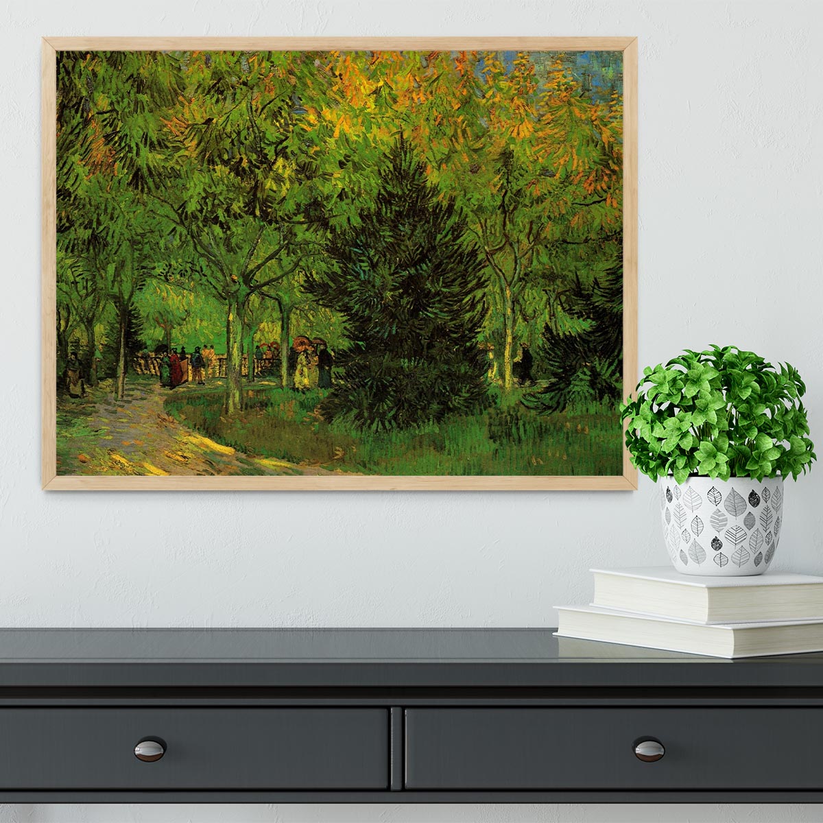 A Lane in the Public Garden at Arles by Van Gogh Framed Print - Canvas Art Rocks - 4