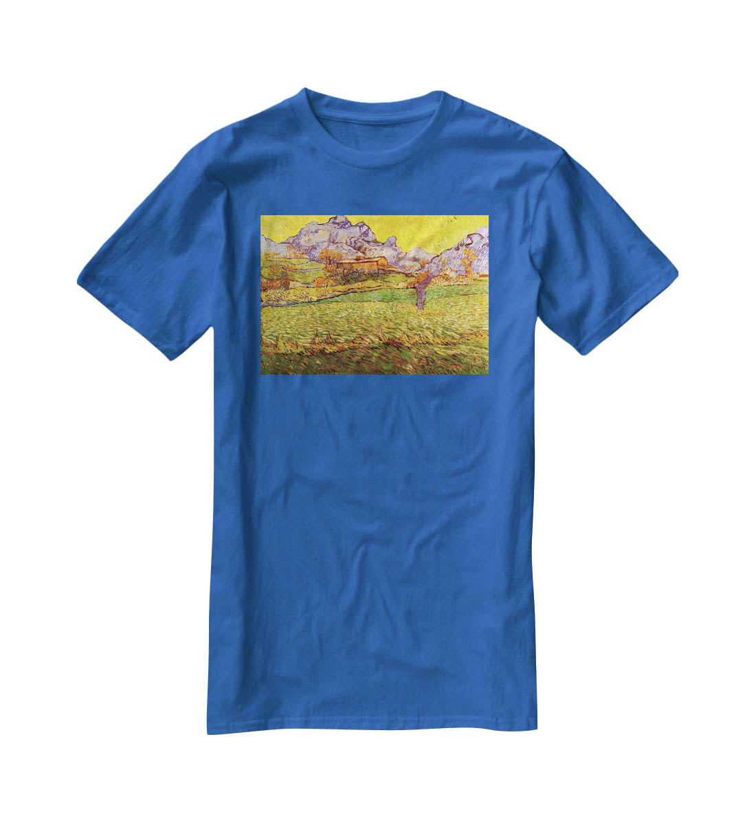 A Meadow in the Mountains Le Mas de Saint-Paul by Van Gogh T-Shirt - Canvas Art Rocks - 2