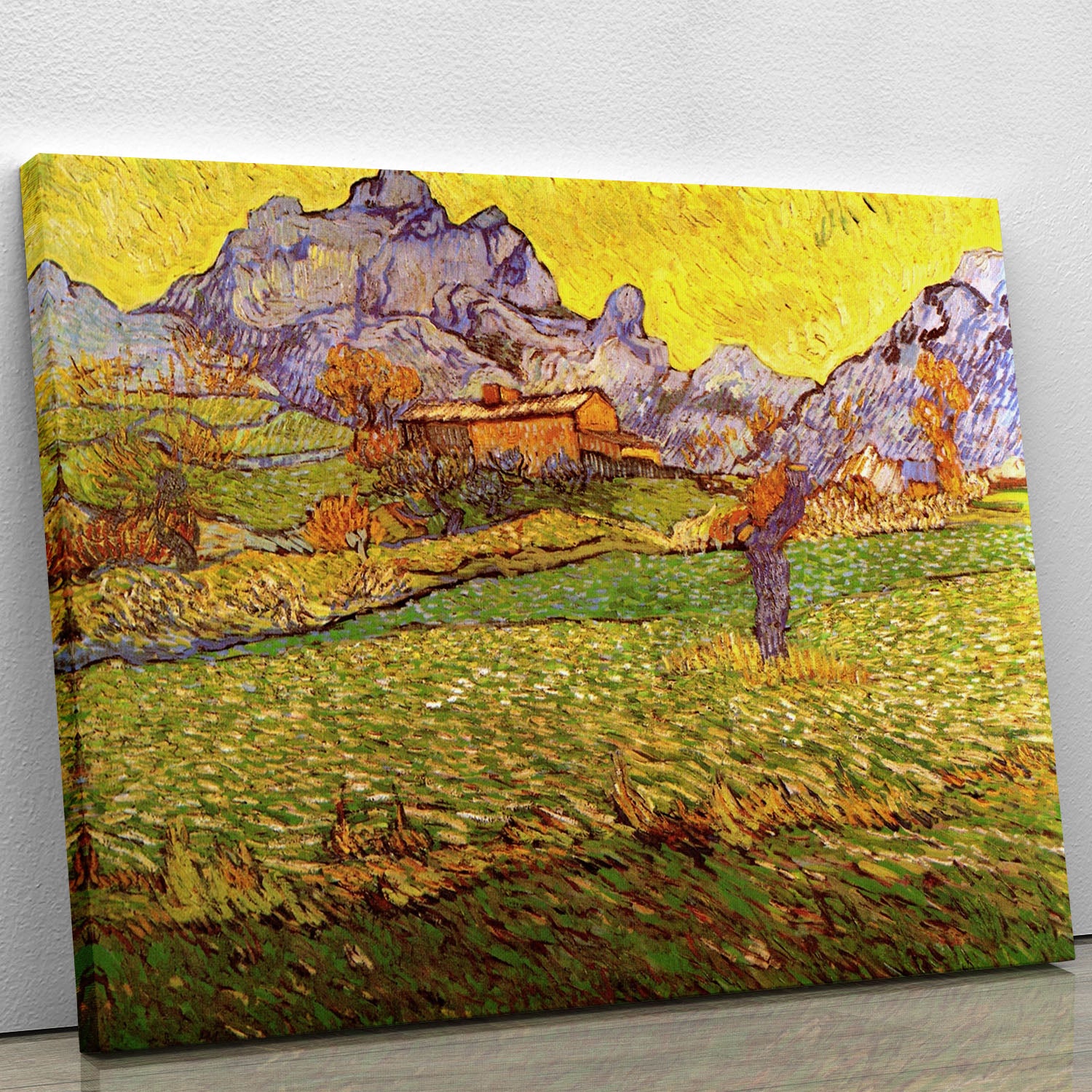 A Meadow in the Mountains Le Mas de Saint-Paul by Van Gogh Canvas Print or Poster - Canvas Art Rocks - 1