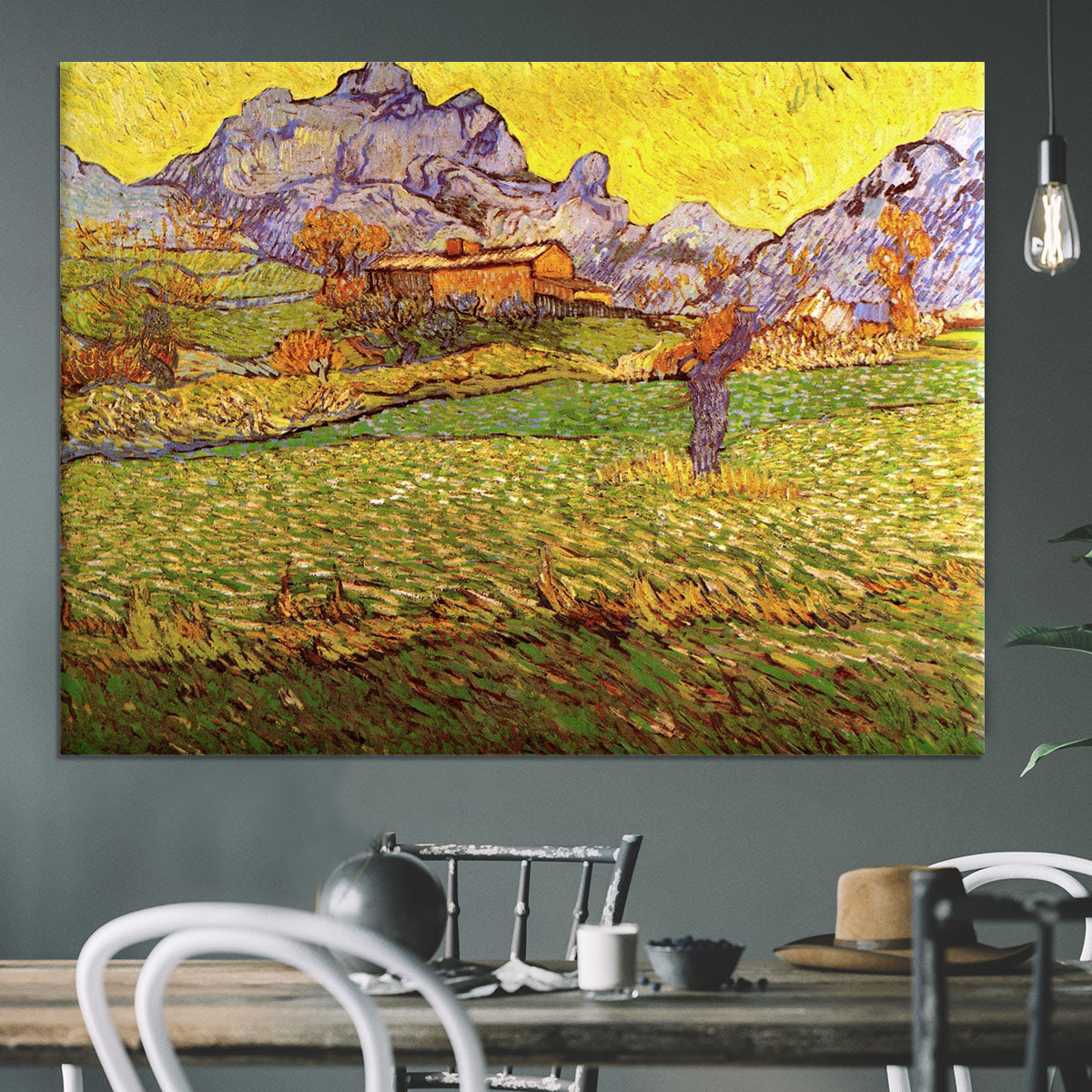 A Meadow in the Mountains Le Mas de Saint-Paul by Van Gogh Canvas Print or Poster - Canvas Art Rocks - 3