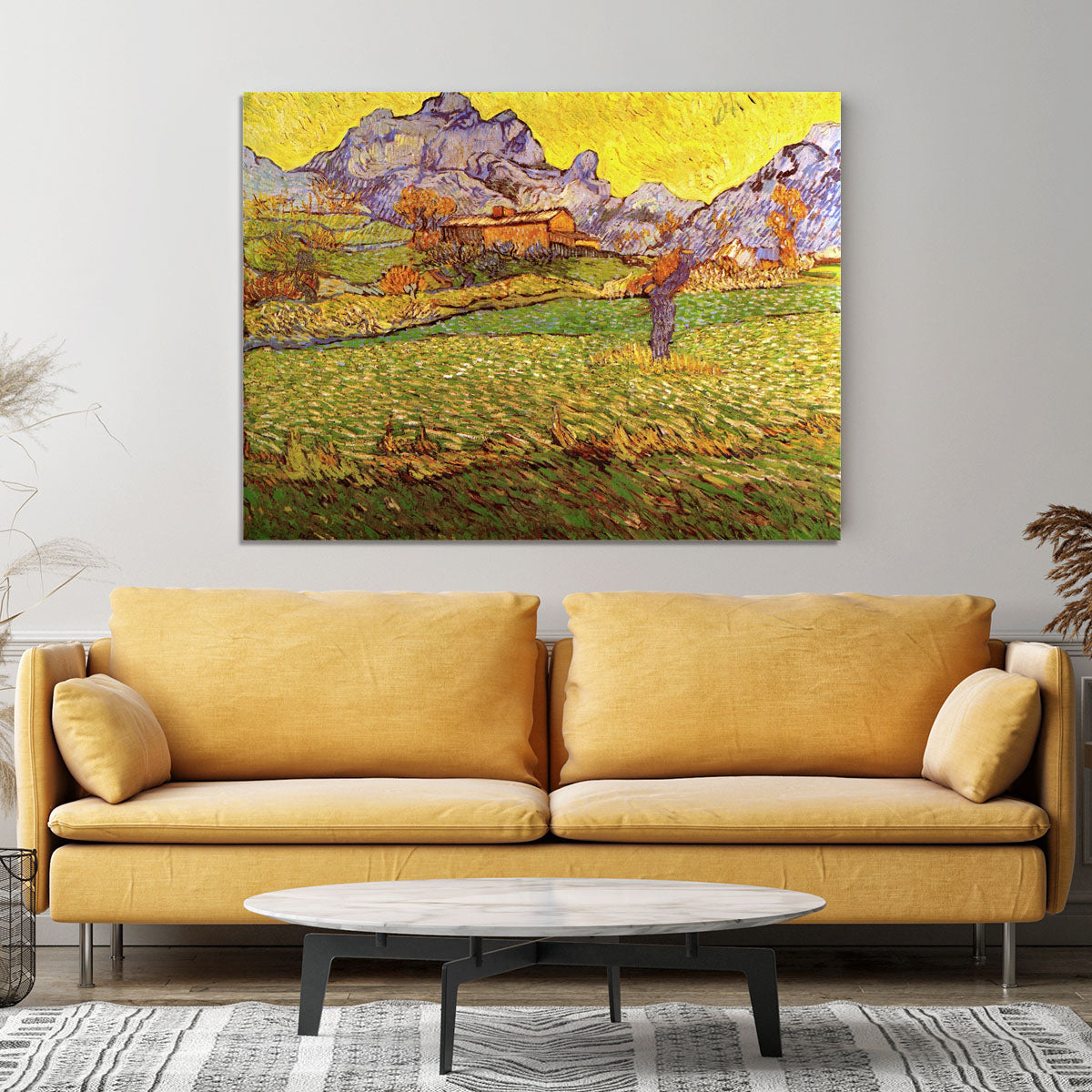 A Meadow in the Mountains Le Mas de Saint-Paul by Van Gogh Canvas Print or Poster - Canvas Art Rocks - 4