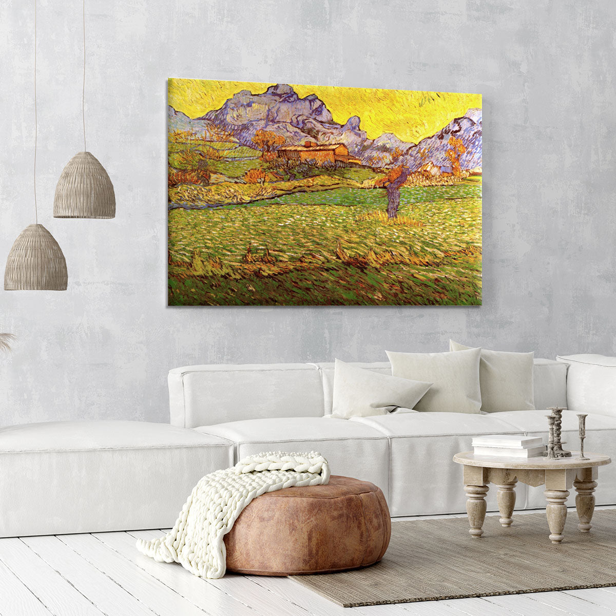A Meadow in the Mountains Le Mas de Saint-Paul by Van Gogh Canvas Print or Poster - Canvas Art Rocks - 6