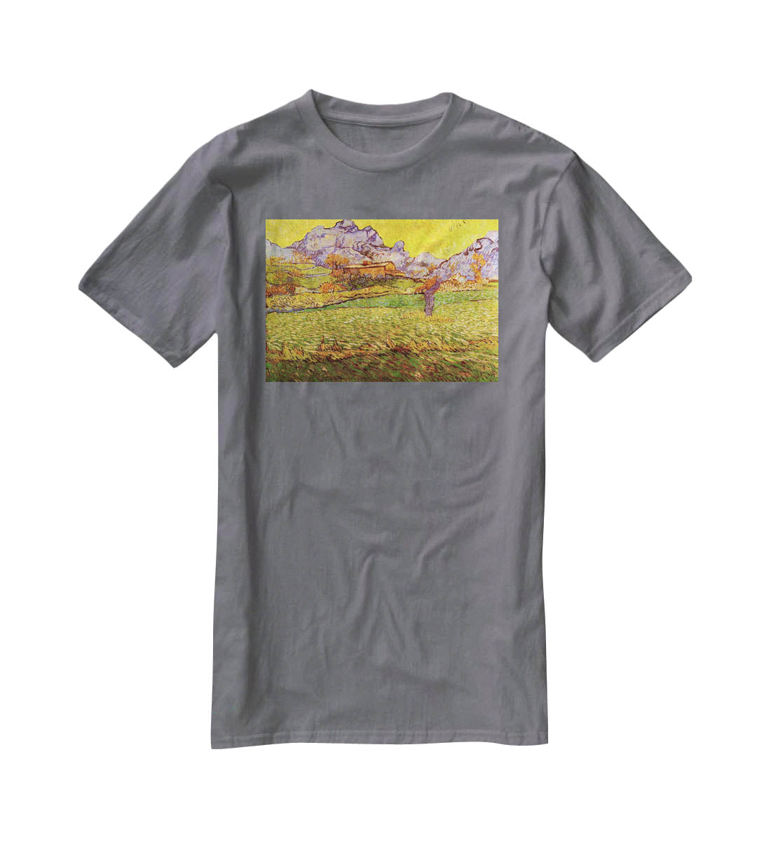 A Meadow in the Mountains Le Mas de Saint-Paul by Van Gogh T-Shirt - Canvas Art Rocks - 3