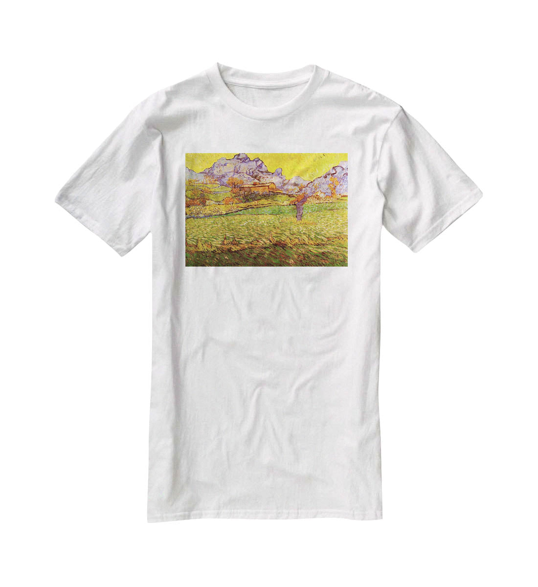 A Meadow in the Mountains Le Mas de Saint-Paul by Van Gogh T-Shirt - Canvas Art Rocks - 5
