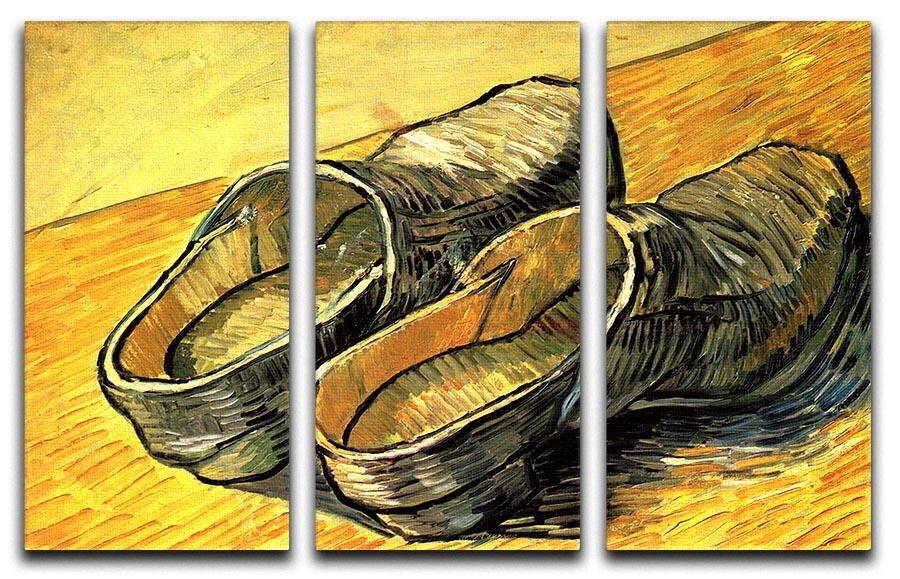 A Pair of Leather Clogs by Van Gogh 3 Split Panel Canvas Print - Canvas Art Rocks - 4