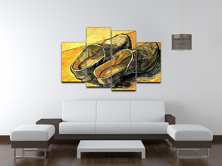 A Pair of Leather Clogs by Van Gogh 4 Split Panel Canvas - Canvas Art Rocks - 3