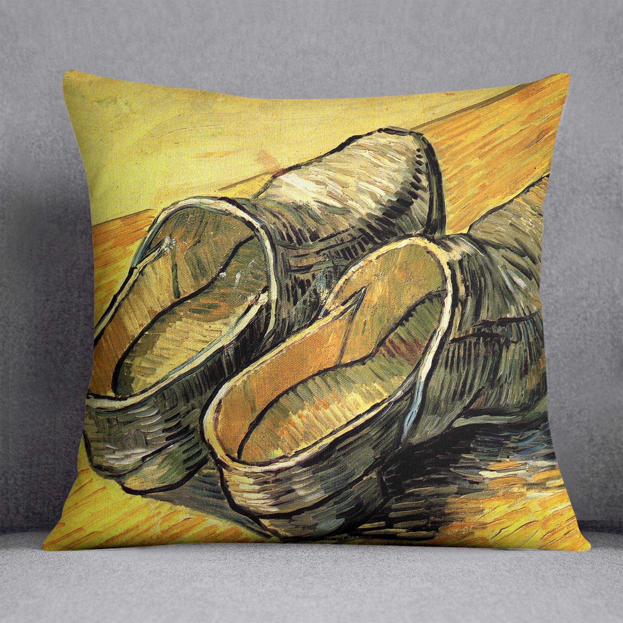 A Pair of Leather Clogs by Van Gogh Cushion