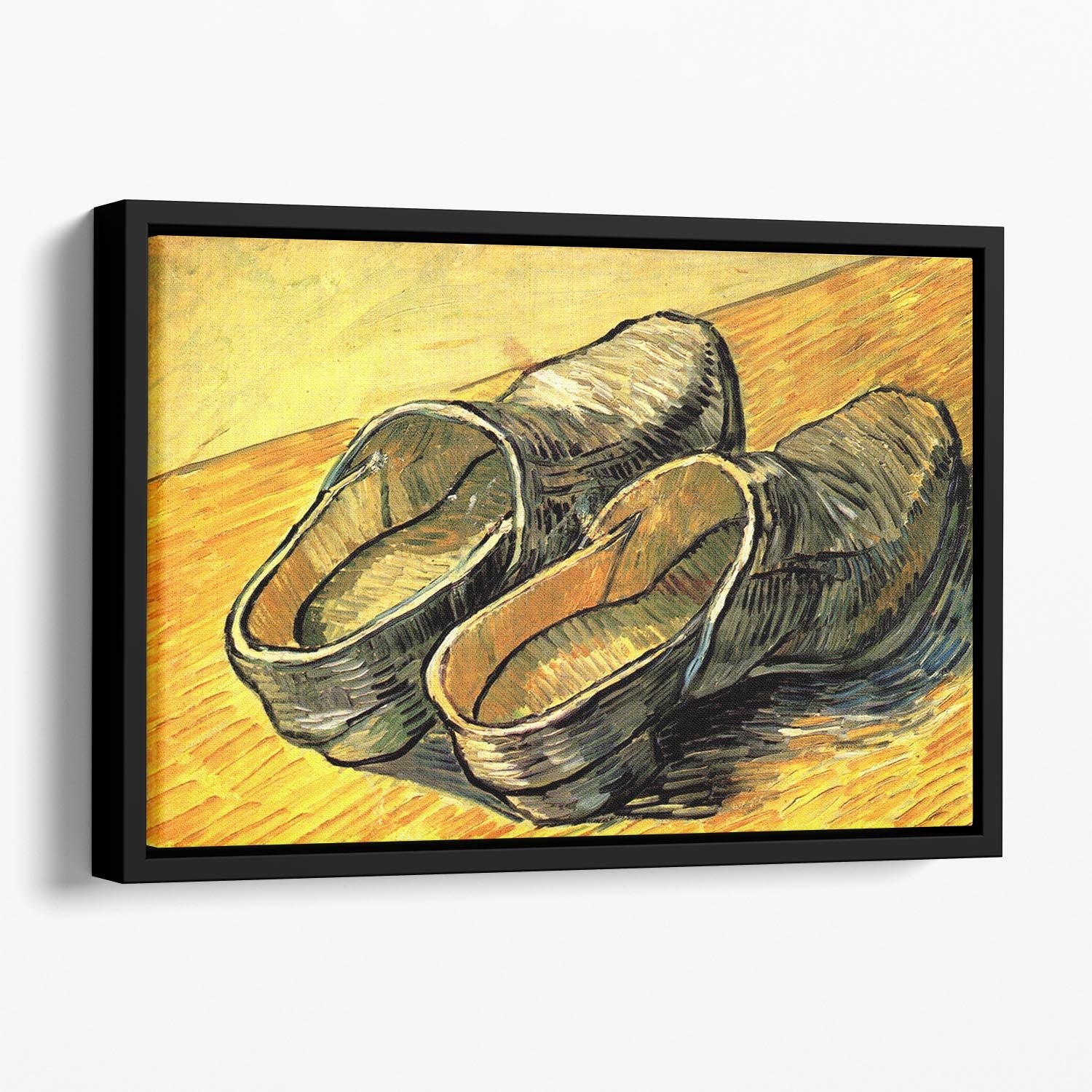 A Pair of Leather Clogs by Van Gogh Floating Framed Canvas