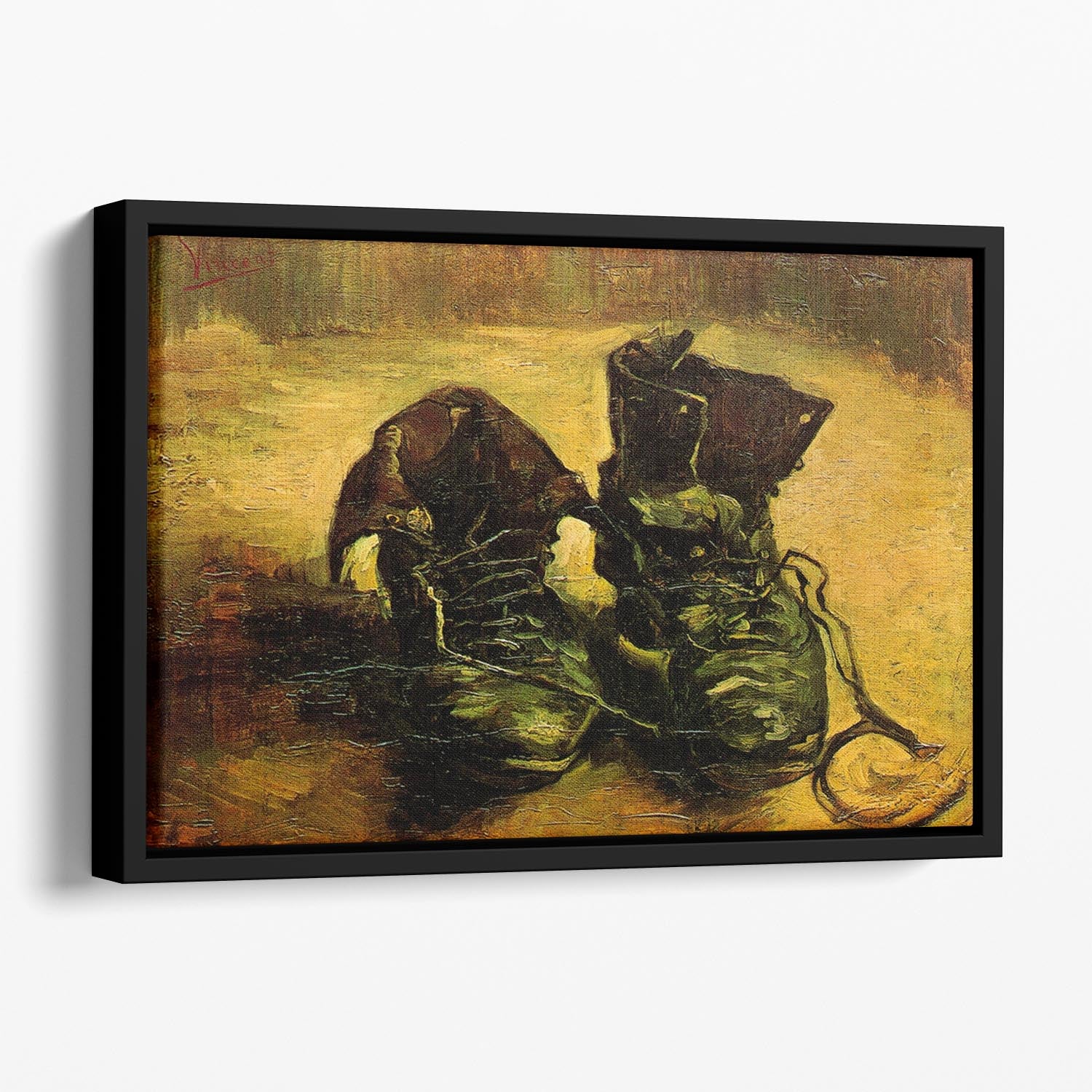 A Pair of Shoes 2 by Van Gogh Floating Framed Canvas