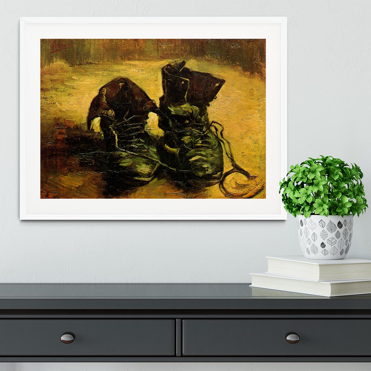 A Pair of Shoes 2 by Van Gogh Framed Print - Canvas Art Rocks - 5