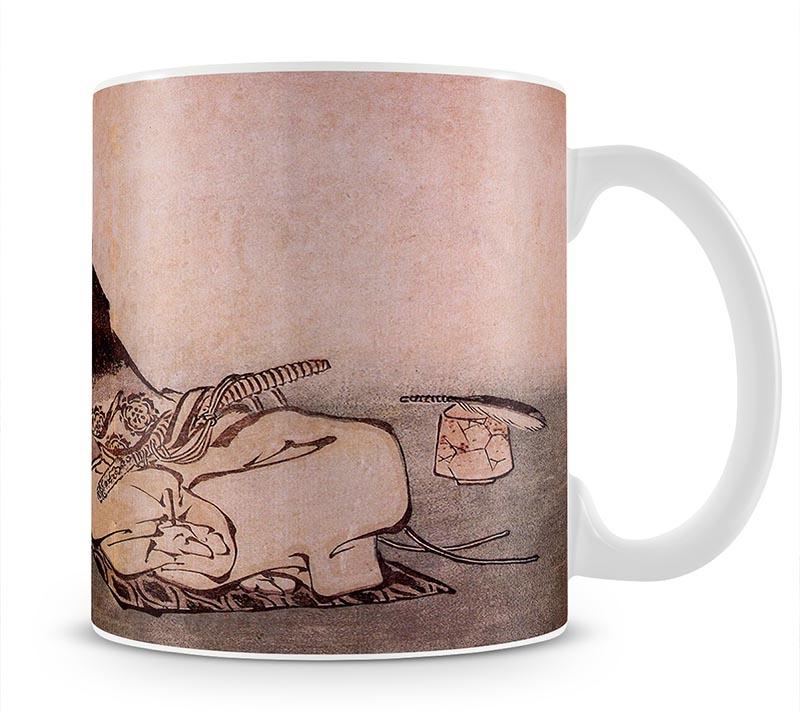 A Philospher looking at two butterflies by Hokusai Mug - Canvas Art Rocks - 1