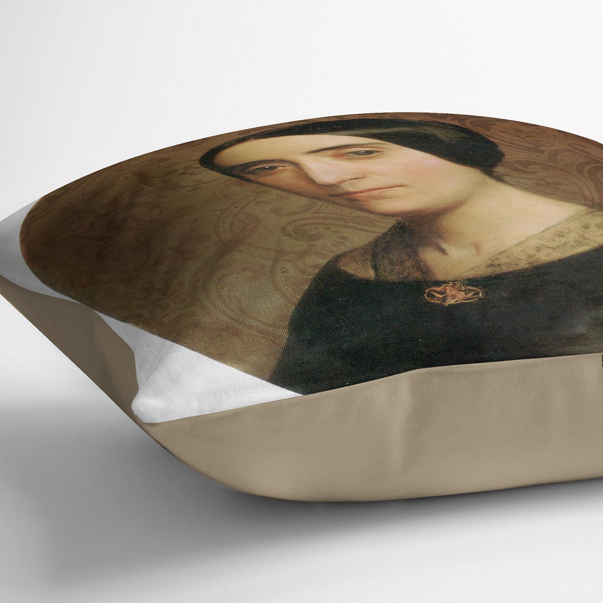 A Portrait of Amelina Dufaud Bouguereau 1850 By Bouguereau Cushion