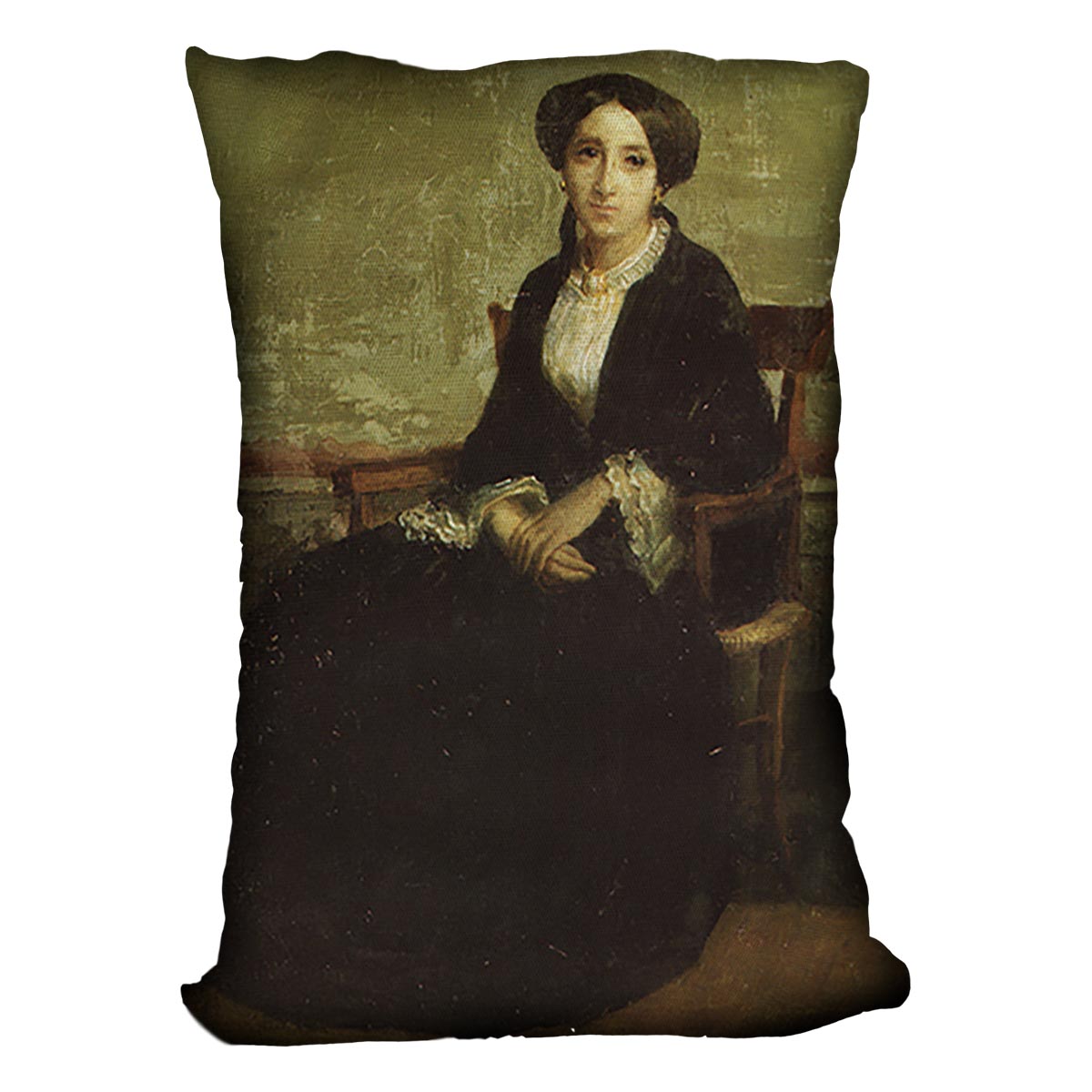 A Portrait of Genevieve Bouguereau 1850 By Bouguereau Cushion
