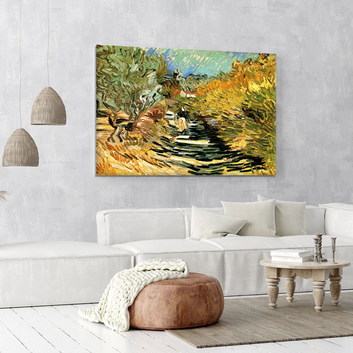 A Road at Saint-Remy with Female Figure by Van Gogh Canvas Print or Poster - Canvas Art Rocks - 6