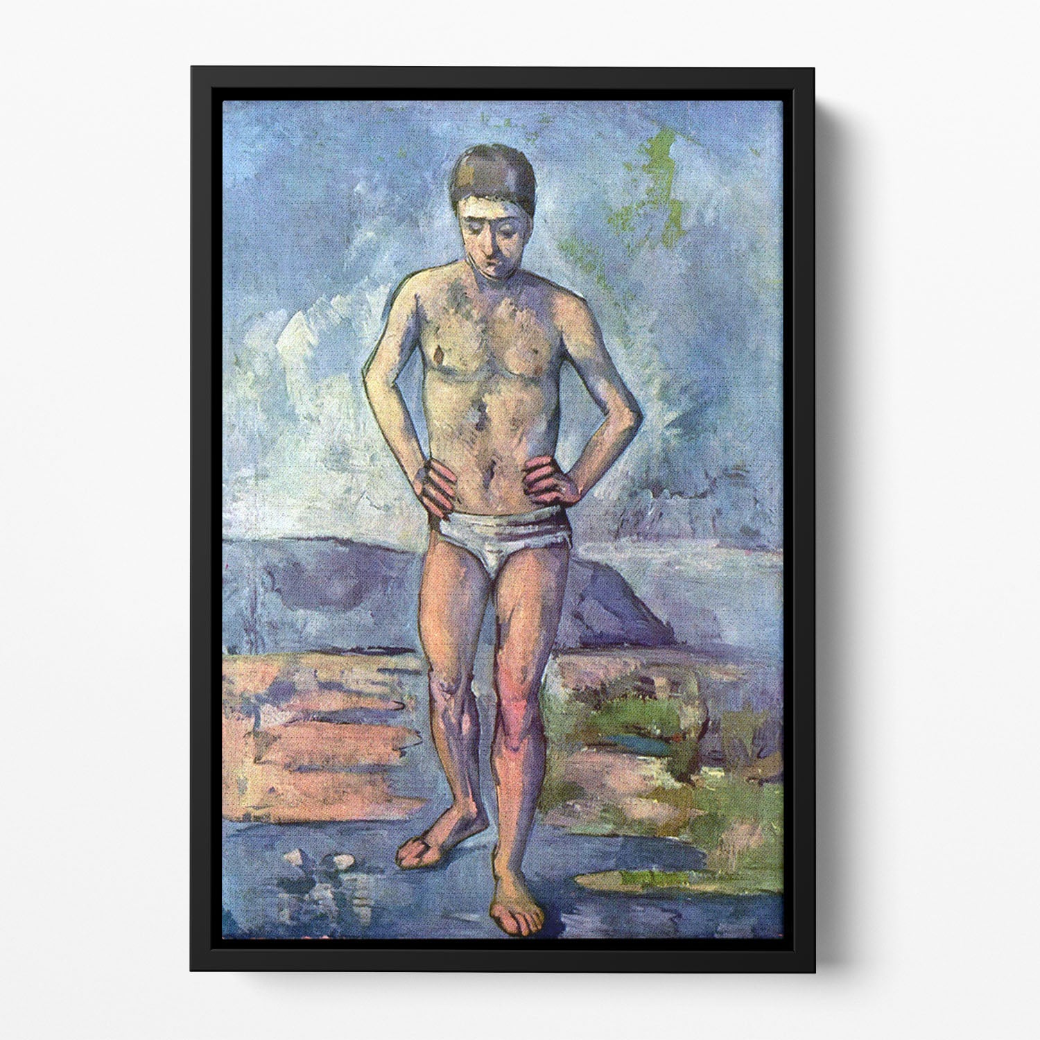 A Swimmer by Cezanne Floating Framed Canvas - Canvas Art Rocks - 2
