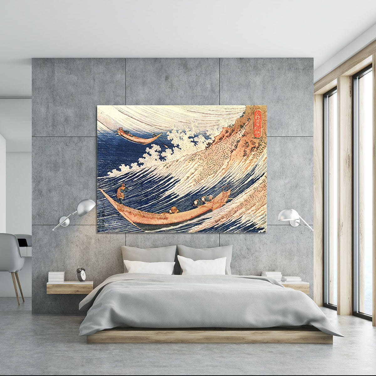A Wild Sea at Choshi by Hokusai Canvas Print or Poster - Canvas Art Rocks - 5