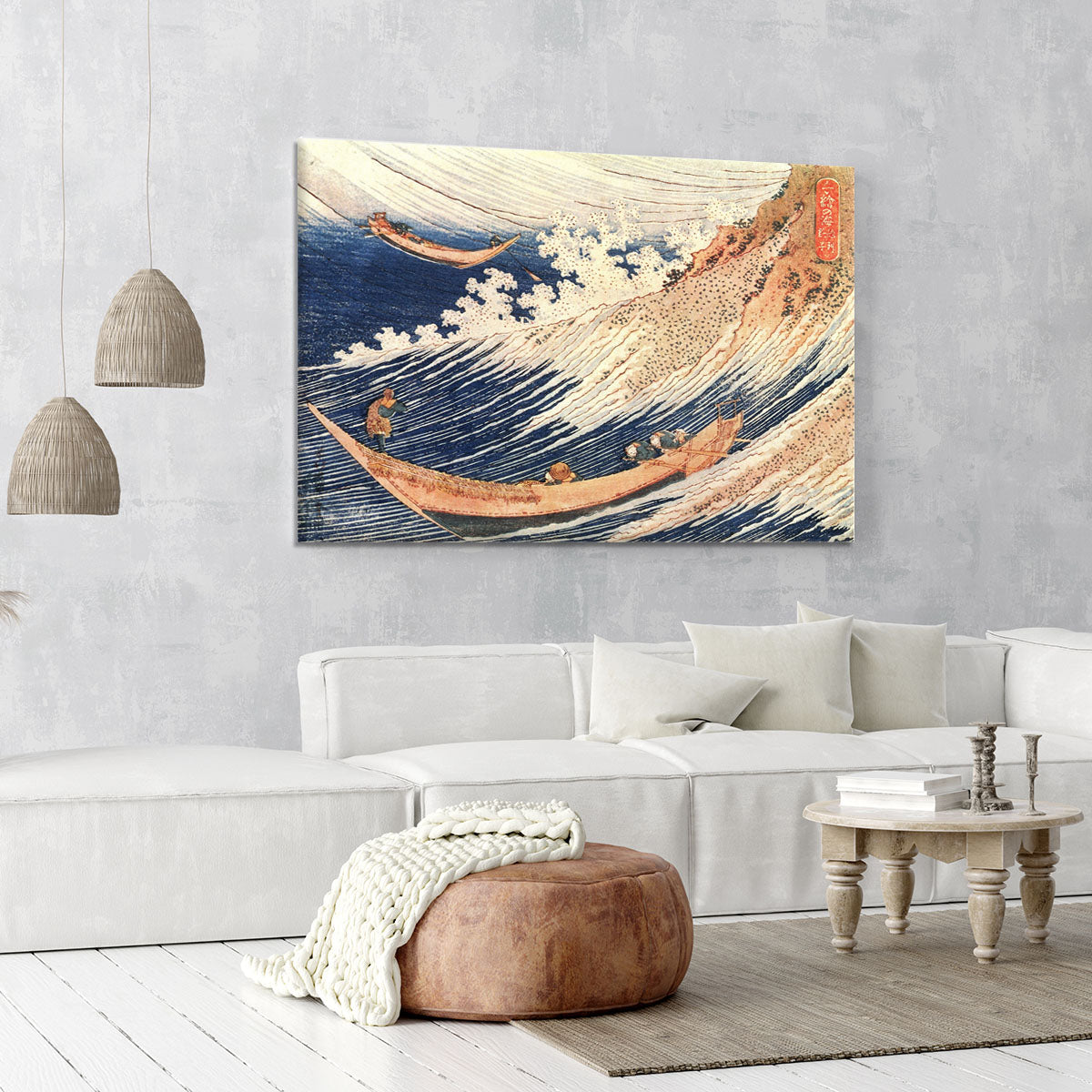 A Wild Sea at Choshi by Hokusai Canvas Print or Poster - Canvas Art Rocks - 6
