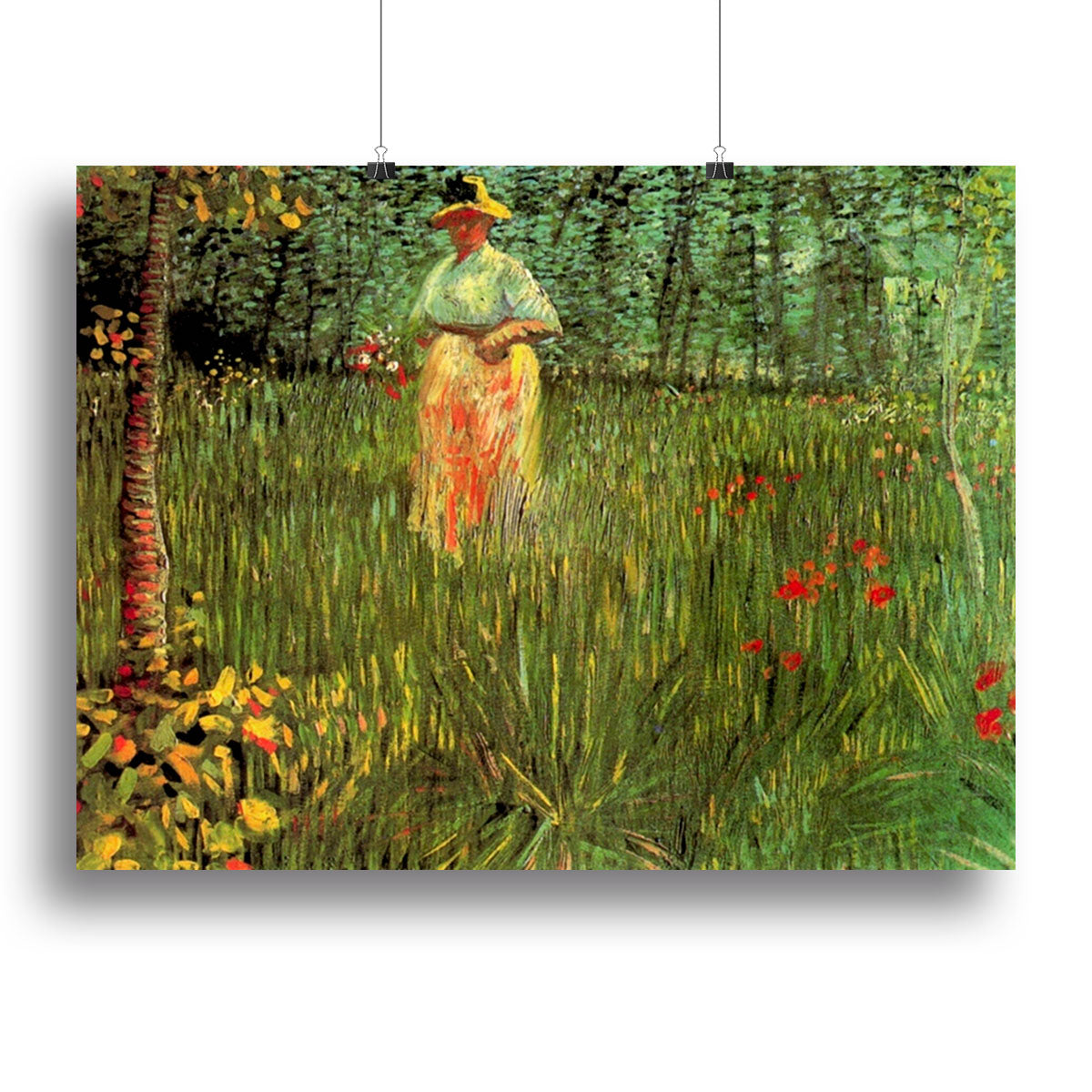 A Woman Walking in a Garden by Van Gogh Canvas Print or Poster - Canvas Art Rocks - 2