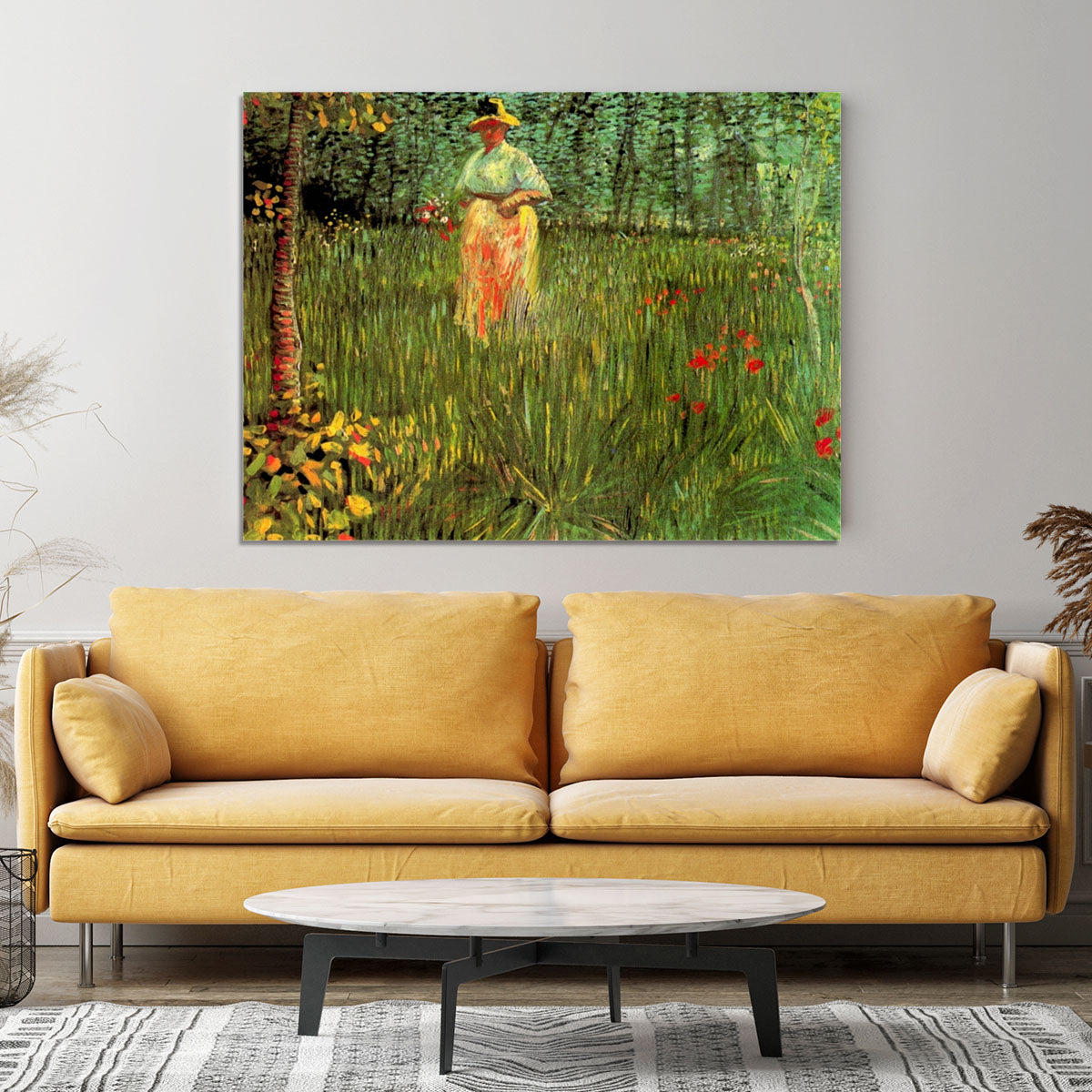 A Woman Walking in a Garden by Van Gogh Canvas Print or Poster - Canvas Art Rocks - 4