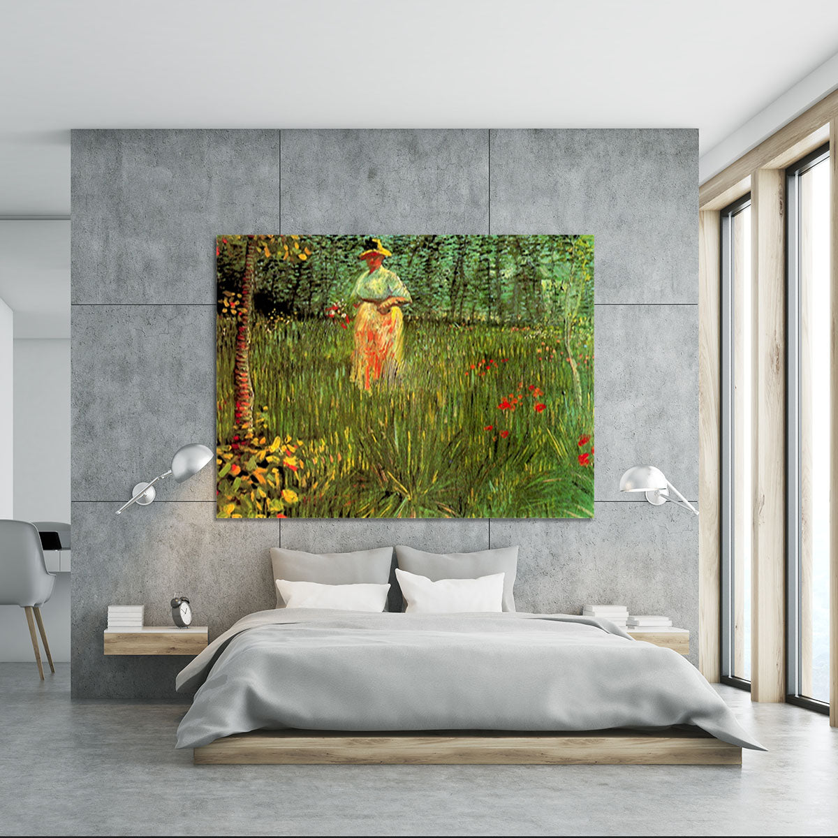 A Woman Walking in a Garden by Van Gogh Canvas Print or Poster - Canvas Art Rocks - 5