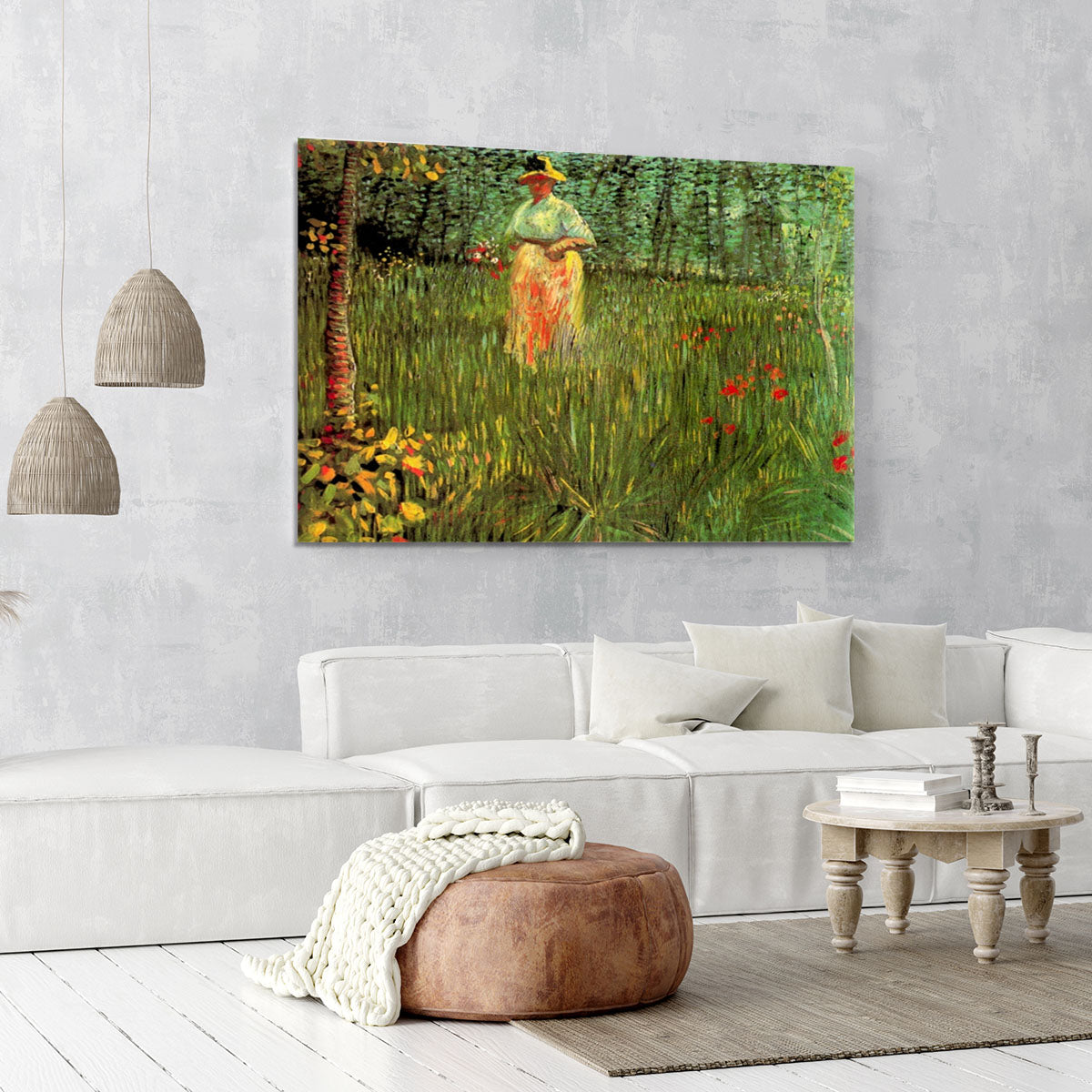 A Woman Walking in a Garden by Van Gogh Canvas Print or Poster - Canvas Art Rocks - 6