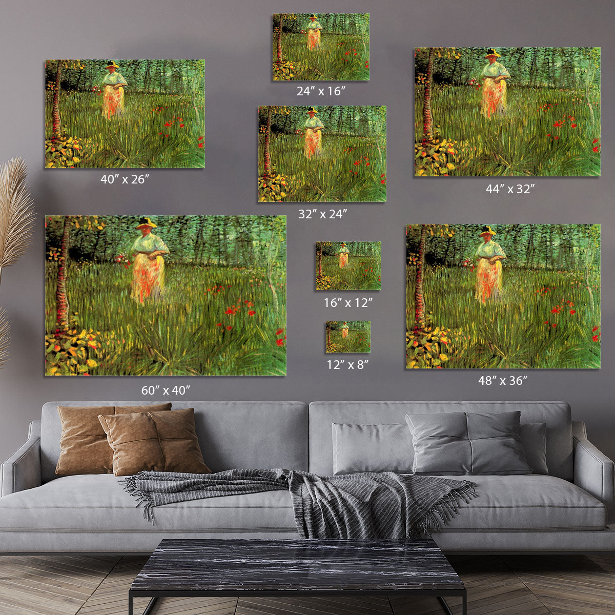 A Woman Walking in a Garden by Van Gogh Canvas Print or Poster - Canvas Art Rocks - 7