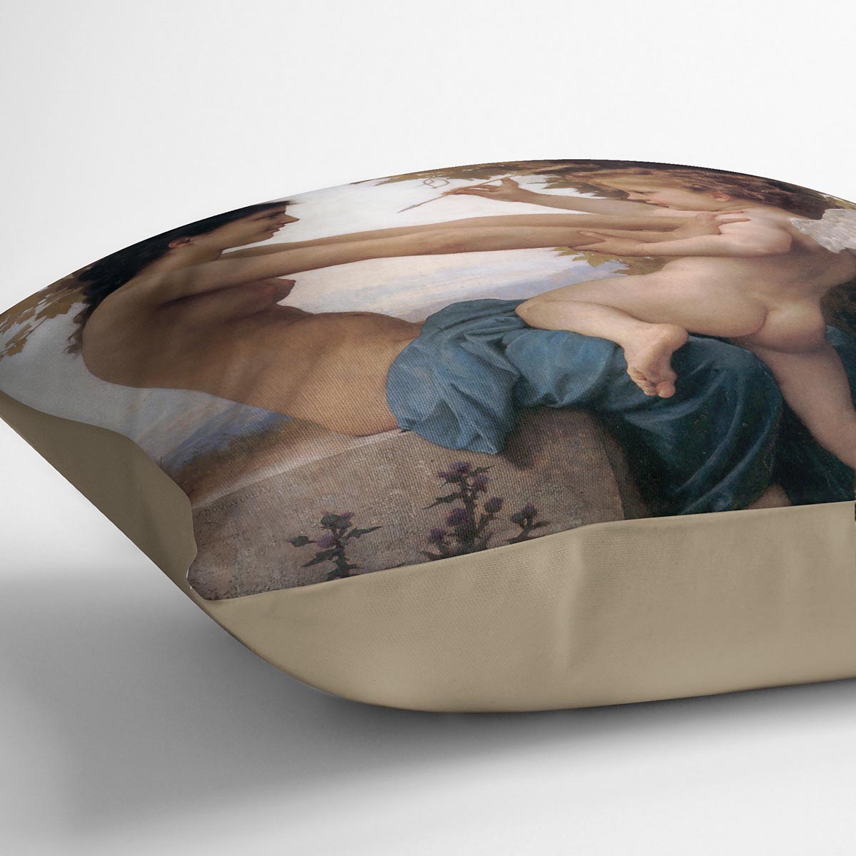 A Young Girl Defending Herself Against Eros By Bouguereau Cushion