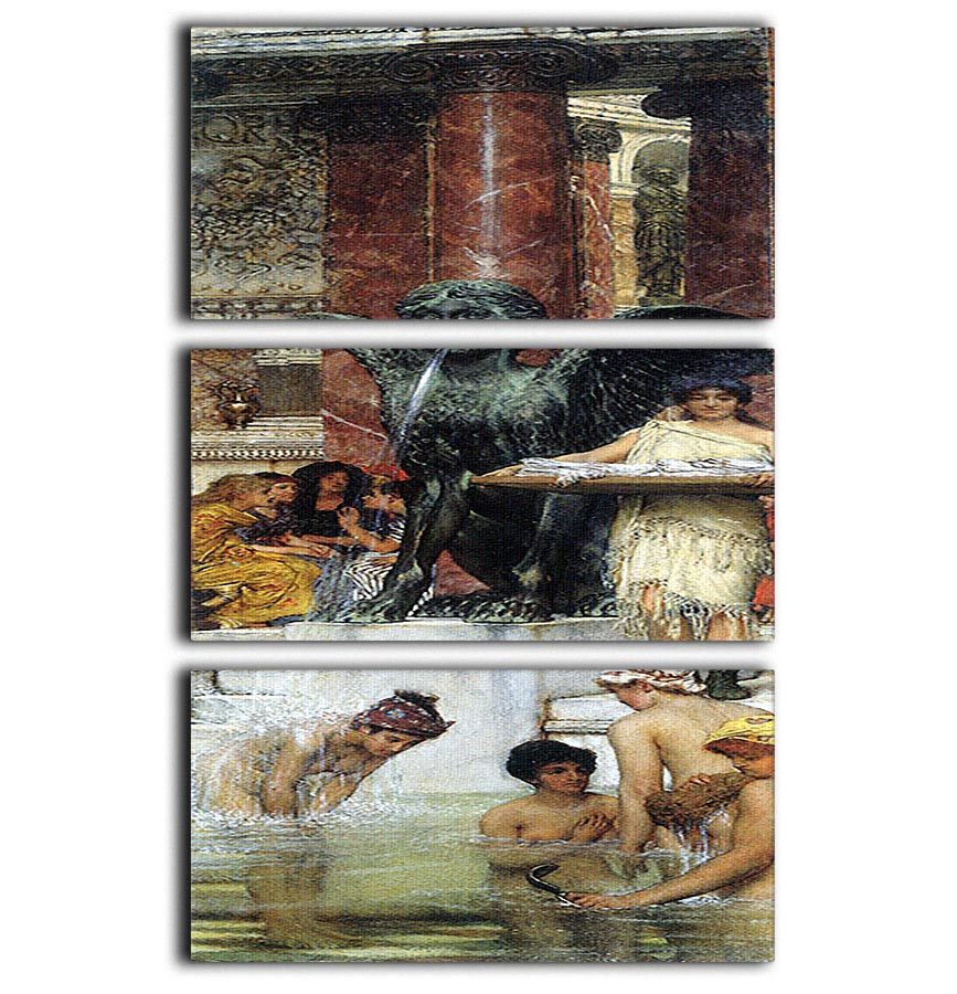A bathroom An ancient tradition by Alma Tadema 3 Split Panel Canvas Print - Canvas Art Rocks - 1