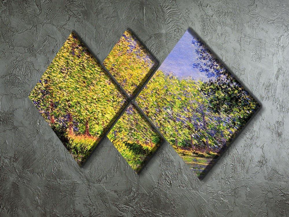 A bend of the Epte Giverny by Monet 4 Square Multi Panel Canvas - Canvas Art Rocks - 2