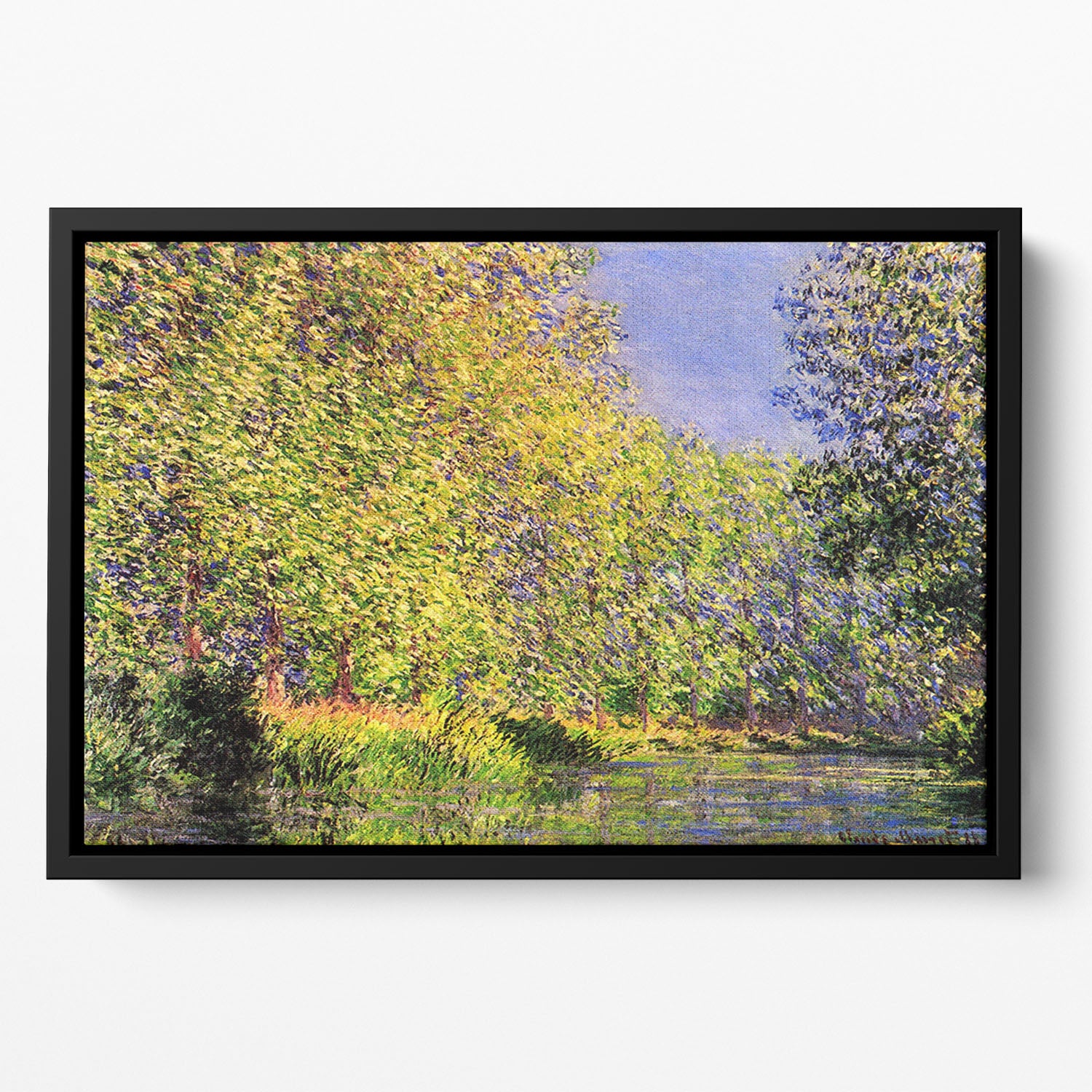A bend of the Epte Giverny by Monet Floating Framed Canvas
