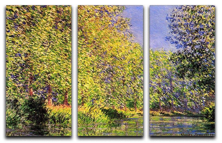 A bend of the Epte Giverny by Monet Split Panel Canvas Print - Canvas Art Rocks - 4