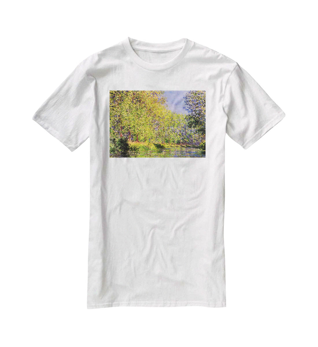 A bend of the Epte Giverny by Monet T-Shirt - Canvas Art Rocks - 5