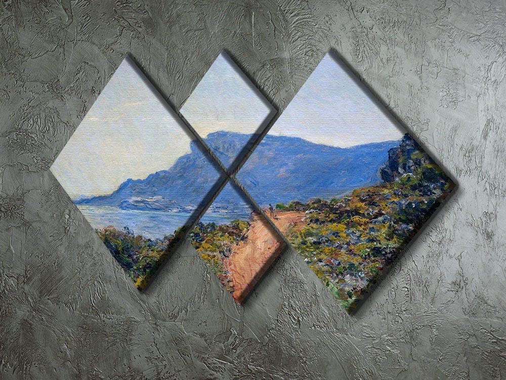 A coastal view with a bay by Monet 4 Square Multi Panel Canvas - Canvas Art Rocks - 2