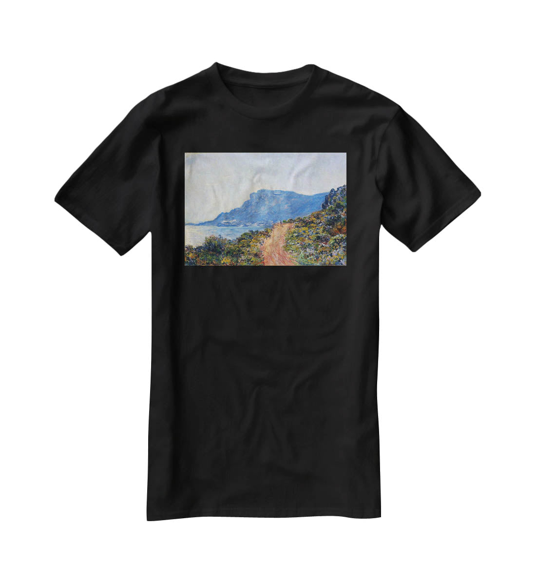 A coastal view with a bay by Monet T-Shirt - Canvas Art Rocks - 1