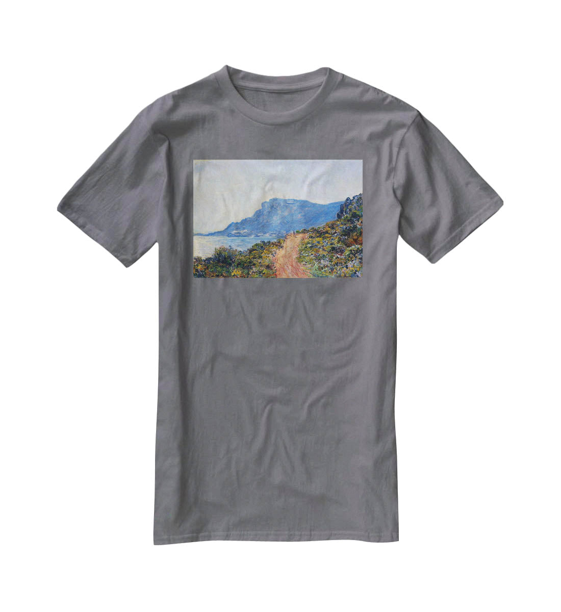 A coastal view with a bay by Monet T-Shirt - Canvas Art Rocks - 3