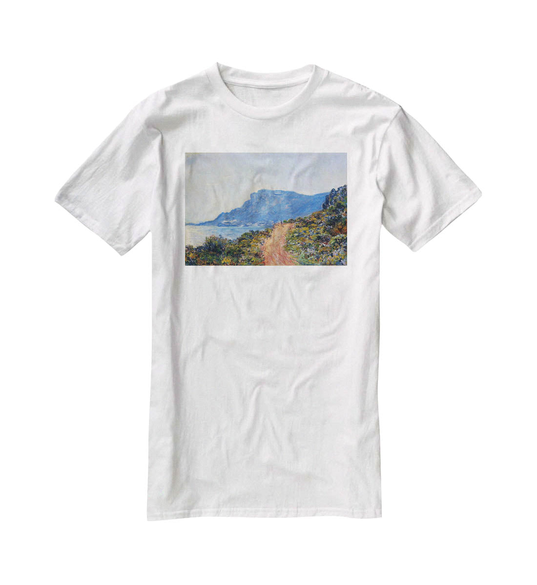A coastal view with a bay by Monet T-Shirt - Canvas Art Rocks - 5