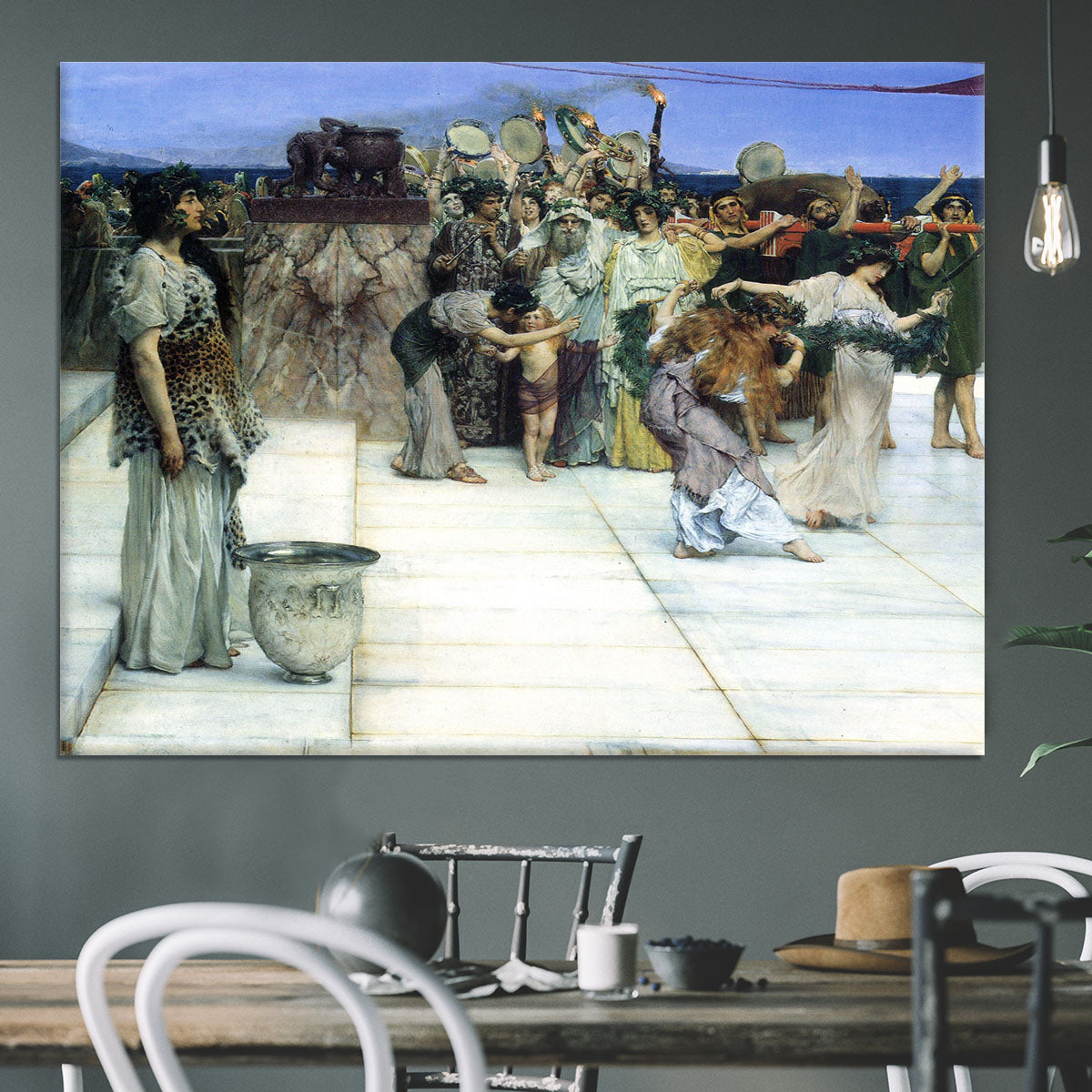 A consecration of Bacchus detail 1 by Alma Tadema Canvas Print or Poster - Canvas Art Rocks - 3