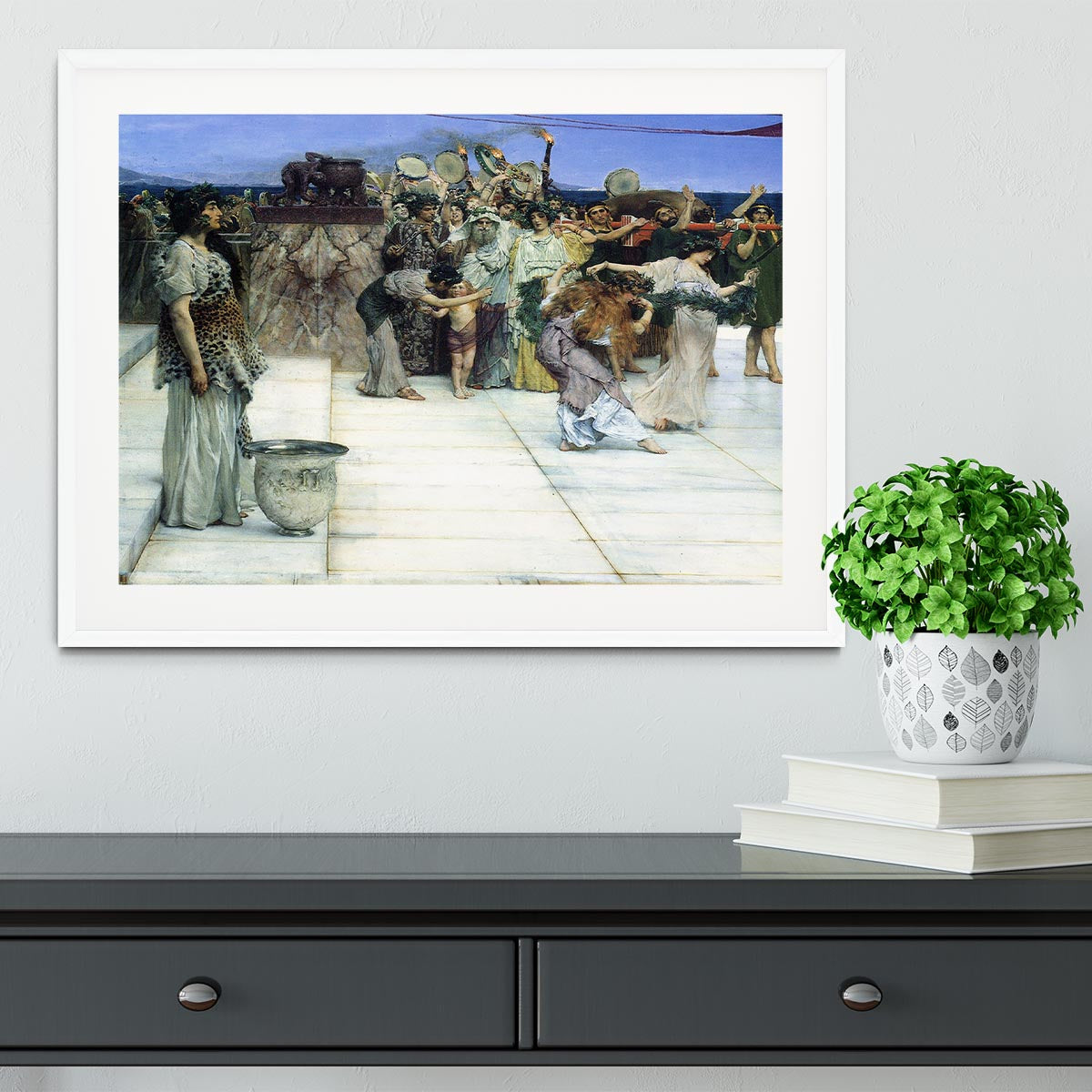 A consecration of Bacchus detail 1 by Alma Tadema Framed Print - Canvas Art Rocks - 5