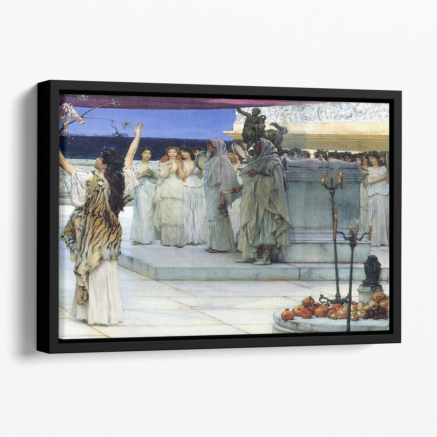 A consecration of Bacchus detail 2 by Alma Tadema Floating Framed Canvas - Canvas Art Rocks - 1