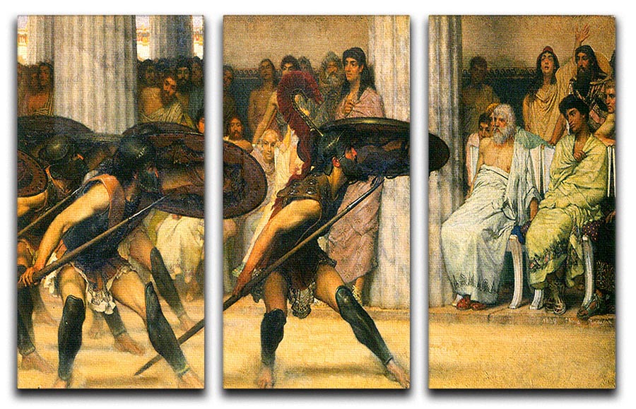 A dance for Phyrrus by Alma Tadema 3 Split Panel Canvas Print - Canvas Art Rocks - 1