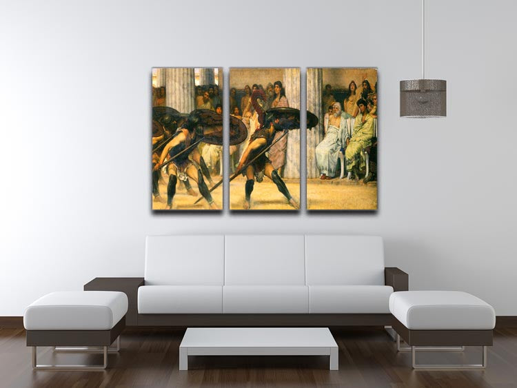A dance for Phyrrus by Alma Tadema 3 Split Panel Canvas Print - Canvas Art Rocks - 3