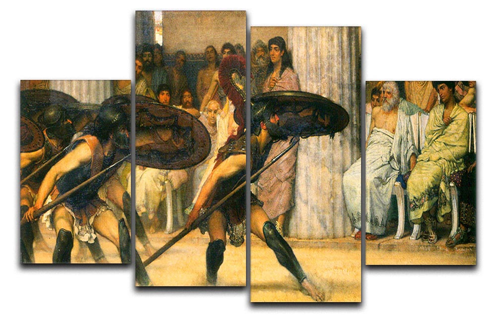 A dance for Phyrrus by Alma Tadema 4 Split Panel Canvas - Canvas Art Rocks - 1