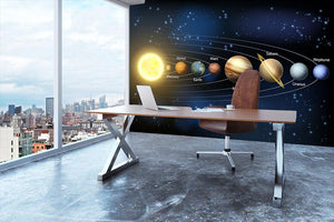 A diagram of the planets Wall Mural Wallpaper - Canvas Art Rocks - 3