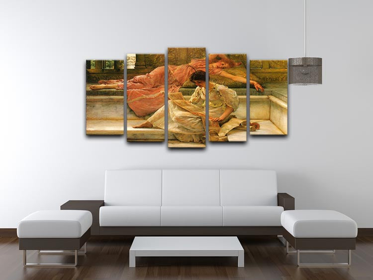 A favorite poet by Alma Tadema 5 Split Panel Canvas - Canvas Art Rocks - 3
