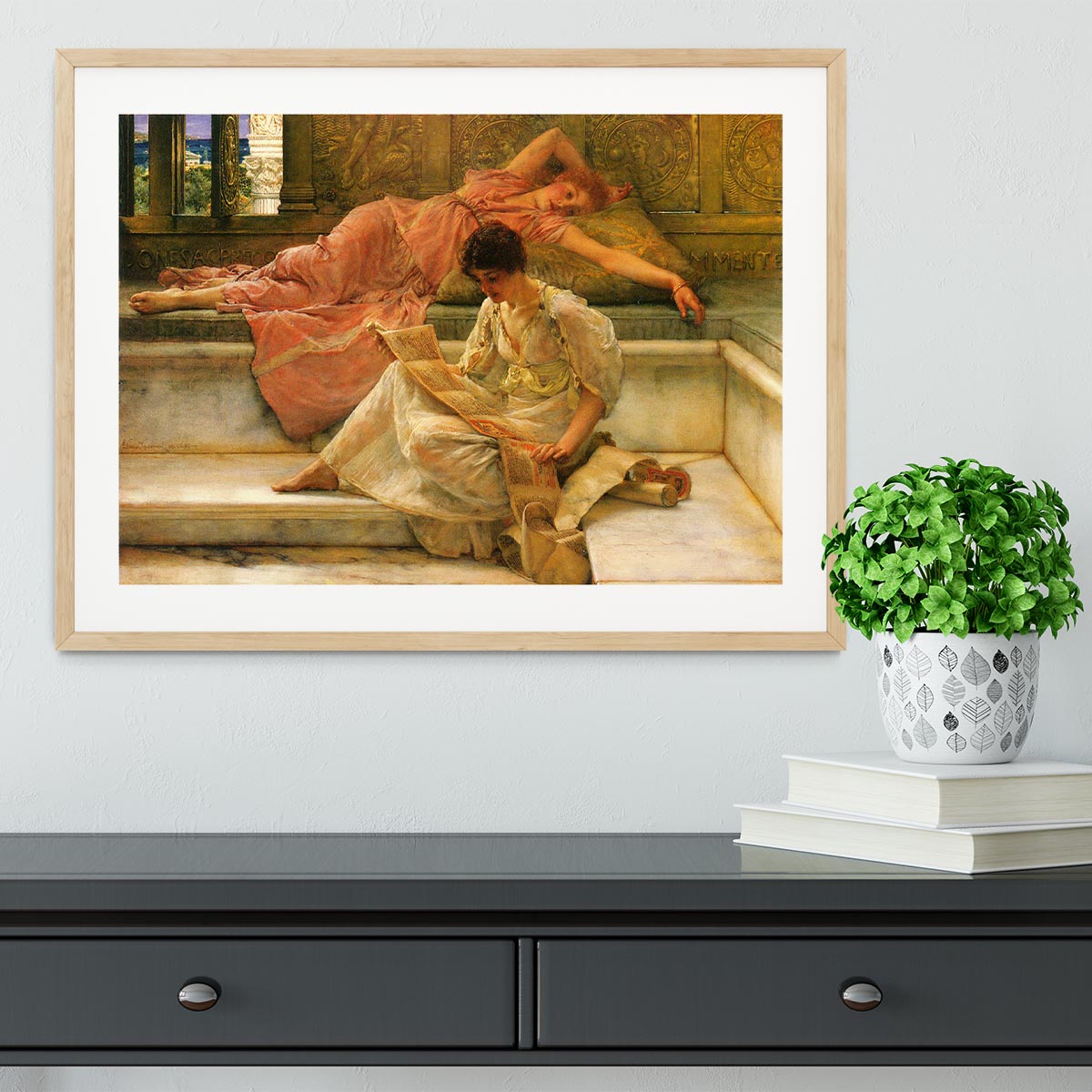 A favorite poet by Alma Tadema Framed Print - Canvas Art Rocks - 3